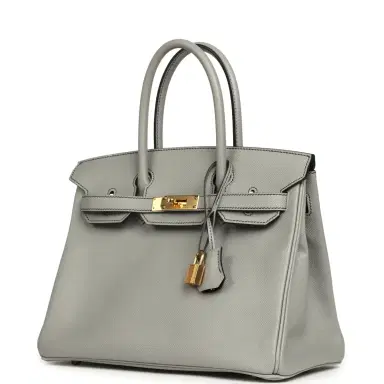 HERMÈS Pre-owned Hermes Special Order (HSS) Birkin 30 Gris Mouette Verso Epsom Gold Hardware | Thumbnail 5 HERMÈS Pre-owned Hermes Special Order (HSS) Birkin 30 Gris Mouette Verso Epsom Gold Hardware | Thumbnail 5