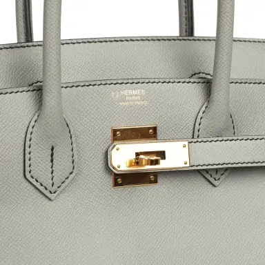 HERMÈS Pre-owned Hermes Special Order (HSS) Birkin 30 Gris Mouette Verso Epsom Gold Hardware | Thumbnail 7 HERMÈS Pre-owned Hermes Special Order (HSS) Birkin 30 Gris Mouette Verso Epsom Gold Hardware | Thumbnail 7