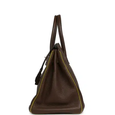 HERMÈS Pre-owned Hermes Special Order (HSS) Birkin 35 Chocolat Verso Togo Gold Hardware | Thumbnail 4 HERMÈS Pre-owned Hermes Special Order (HSS) Birkin 35 Chocolat Verso Togo Gold Hardware | Thumbnail 4
