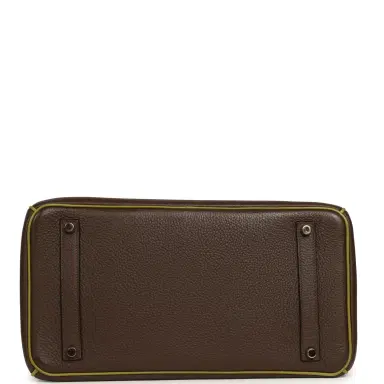 HERMÈS Pre-owned Hermes Special Order (HSS) Birkin 35 Chocolat Verso Togo Gold Hardware | Thumbnail 6 HERMÈS Pre-owned Hermes Special Order (HSS) Birkin 35 Chocolat Verso Togo Gold Hardware | Thumbnail 6