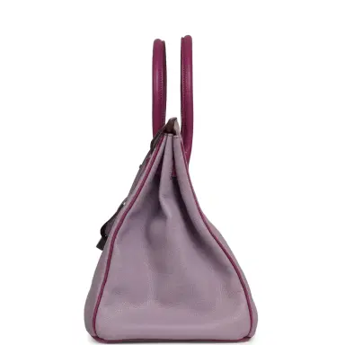 HERMÈS Pre-owned Hermes Special Order (HSS) Birkin 35 Lilac, Cyclamen Chevre Mysore Palladium Hardware | Thumbnail 3 HERMÈS Pre-owned Hermes Special Order (HSS) Birkin 35 Lilac, Cyclamen Chevre Mysore Palladium Hardware | Thumbnail 3