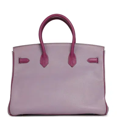 HERMÈS Pre-owned Hermes Special Order (HSS) Birkin 35 Lilac, Cyclamen Chevre Mysore Palladium Hardware | Thumbnail 4 HERMÈS Pre-owned Hermes Special Order (HSS) Birkin 35 Lilac, Cyclamen Chevre Mysore Palladium Hardware | Thumbnail 4