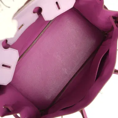 HERMÈS Pre-owned Hermes Special Order (HSS) Birkin 35 Lilac, Cyclamen Chevre Mysore Palladium Hardware | Thumbnail 8 HERMÈS Pre-owned Hermes Special Order (HSS) Birkin 35 Lilac, Cyclamen Chevre Mysore Palladium Hardware | Thumbnail 8