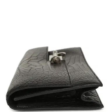 HERMÈS Pre-owned Hermes Verrou Clutch Black Matte Alligator Mississippiensis Palladium Hardware | Thumbnail 5 HERMÈS Pre-owned Hermes Verrou Clutch Black Matte Alligator Mississippiensis Palladium Hardware | Thumbnail 5