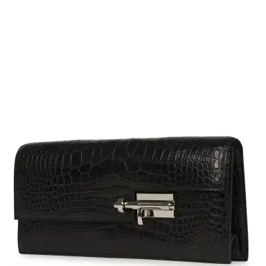 HERMÈS Pre-owned Hermes Verrou Clutch Black Matte Alligator Mississippiensis Palladium Hardware | Thumbnail 6 HERMÈS Pre-owned Hermes Verrou Clutch Black Matte Alligator Mississippiensis Palladium Hardware | Thumbnail 6