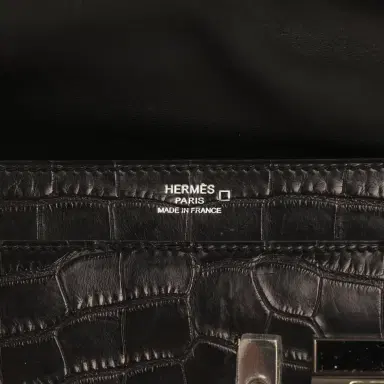 HERMÈS Pre-owned Hermes Verrou Clutch Black Matte Alligator Mississippiensis Palladium Hardware | Thumbnail 8 HERMÈS Pre-owned Hermes Verrou Clutch Black Matte Alligator Mississippiensis Palladium Hardware | Thumbnail 8