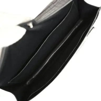 HERMÈS Pre-owned Hermes Verrou Clutch Black Matte Alligator Mississippiensis Palladium Hardware | Thumbnail 9 HERMÈS Pre-owned Hermes Verrou Clutch Black Matte Alligator Mississippiensis Palladium Hardware | Thumbnail 9