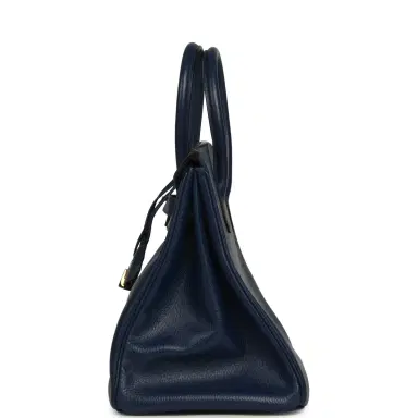 HERMÈS Vintage Hermes Birkin 35 Bleu Marine Ardennes Gold Hardware | Thumbnail 4 HERMÈS Vintage Hermes Birkin 35 Bleu Marine Ardennes Gold Hardware | Thumbnail 4
