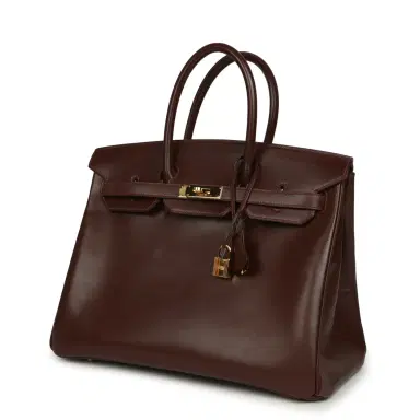 HERMÈS Vintage Hermes Birkin 35 Noisette Box Gold Hardware | Thumbnail 5 HERMÈS Vintage Hermes Birkin 35 Noisette Box Gold Hardware | Thumbnail 5
