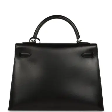 HERMÈS Vintage Hermes Kelly Sellier 32 Black Box Palladium Hardware | Thumbnail 4 HERMÈS Vintage Hermes Kelly Sellier 32 Black Box Palladium Hardware | Thumbnail 4