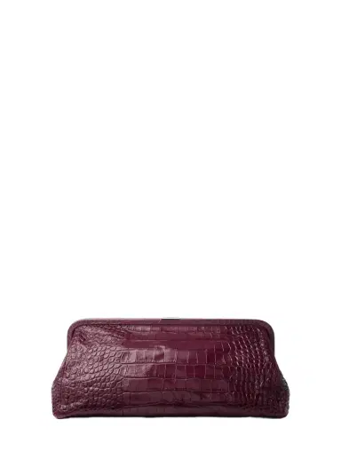 Michael Kors Collection Angelica Large Crocodile Embossed Leather Frame Clutch | Thumbnail 1 Michael Kors Collection Angelica Large Crocodile Embossed Leather Frame Clutch | Thumbnail 1