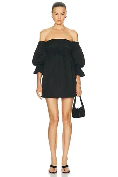 Saint Laurent Off The Shoulder Mini Dress | Thumbnail 1 Saint Laurent Off The Shoulder Mini Dress | Thumbnail 1