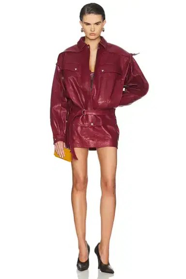 Magda Butrym Leather Mini Dress | Thumbnail 4 Magda Butrym Leather Mini Dress | Thumbnail 4