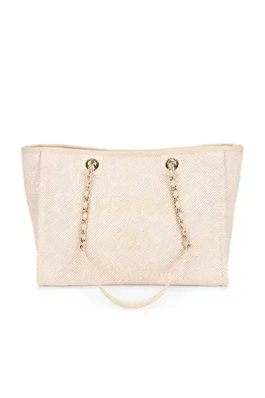 chanel Chanel Small Deauville Tote Bag | Thumbnail 1 chanel Chanel Small Deauville Tote Bag | Thumbnail 1