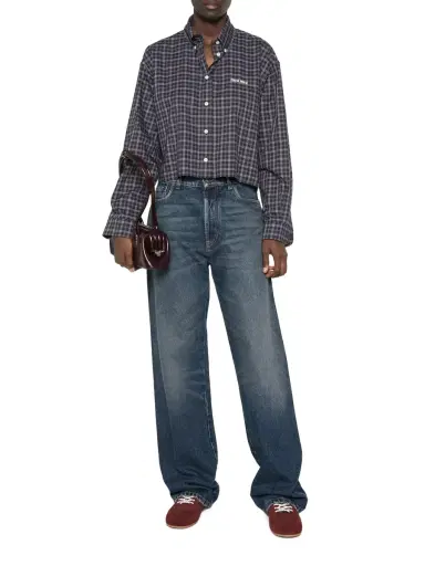 Miu Miu Cotton Plaid Shirt | Thumbnail 2 Miu Miu Cotton Plaid Shirt | Thumbnail 2
