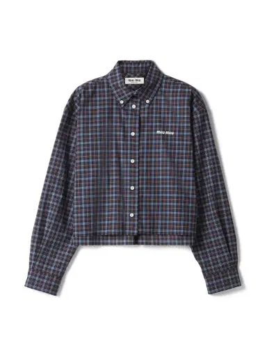 Miu Miu Cotton Plaid Shirt | Thumbnail 1 Miu Miu Cotton Plaid Shirt | Thumbnail 1