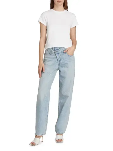 AGOLDE Women's Adine Shrunked T-Shirt - White | Thumbnail 2 AGOLDE Women's Adine Shrunked T-Shirt - White | Thumbnail 2