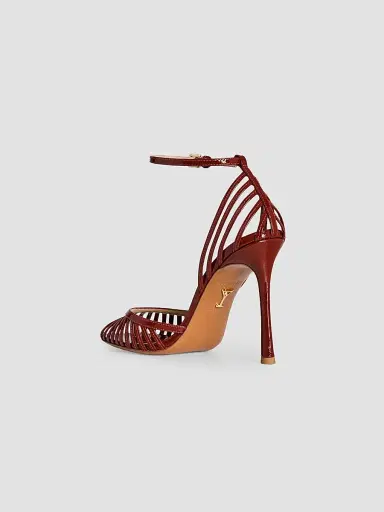 Retrofête Women's Analu Python-Embossed Leather Heel Sandals - Cigar | Thumbnail 3 Retrofête Women's Analu Python-Embossed Leather Heel Sandals - Cigar | Thumbnail 3