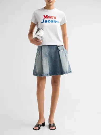 Marc Jacobs Women's Canal St Logo Cotton T-Shirt - Heather Grey | Thumbnail 2 Marc Jacobs Women's Canal St Logo Cotton T-Shirt - Heather Grey | Thumbnail 2