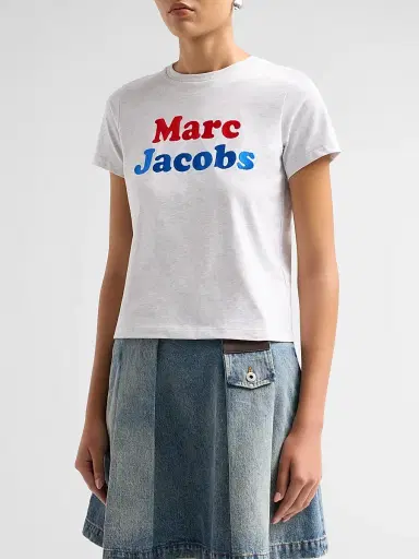 Marc Jacobs Women's Canal St Logo Cotton T-Shirt - Heather Grey | Thumbnail 4 Marc Jacobs Women's Canal St Logo Cotton T-Shirt - Heather Grey | Thumbnail 4