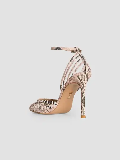 Retrofête Women's Analu Python-Embossed Leather Heel Sandals | Thumbnail 3 Retrofête Women's Analu Python-Embossed Leather Heel Sandals | Thumbnail 3
