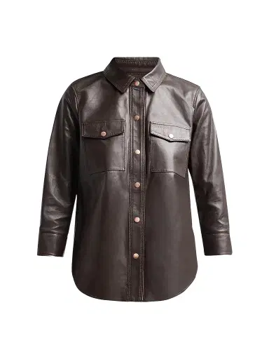 L'Agence Women's Avina Leather Blouse | Thumbnail 1 L'Agence Women's Avina Leather Blouse | Thumbnail 1