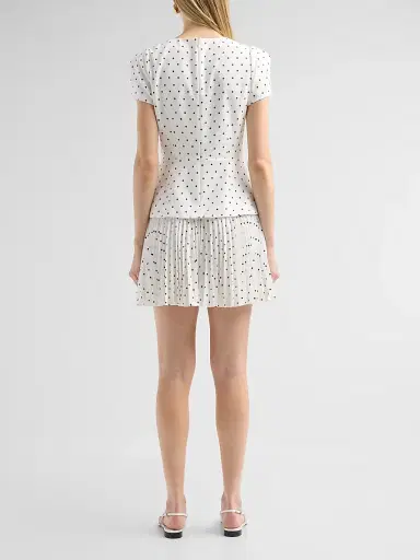 Milly Women's Haddy Polka Dot Layered Mini Dress - Black White | Thumbnail 3 Milly Women's Haddy Polka Dot Layered Mini Dress - Black White | Thumbnail 3