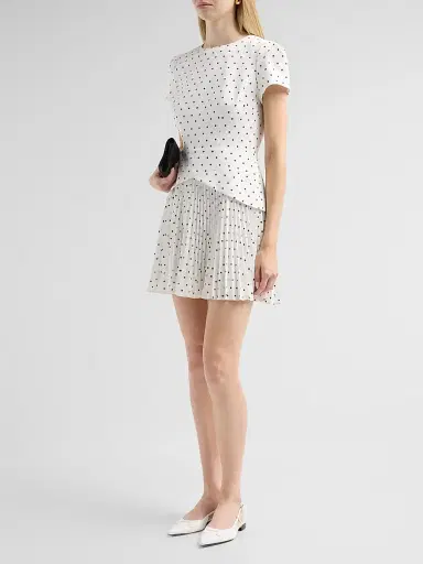 Milly Women's Haddy Polka Dot Layered Mini Dress - Black White | Thumbnail 4 Milly Women's Haddy Polka Dot Layered Mini Dress - Black White | Thumbnail 4