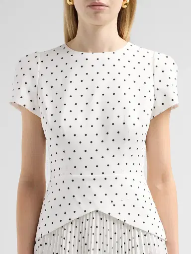 Milly Women's Haddy Polka Dot Layered Mini Dress - Black White | Thumbnail 5 Milly Women's Haddy Polka Dot Layered Mini Dress - Black White | Thumbnail 5