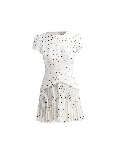 Milly Women's Haddy Polka Dot Layered Mini Dress - Black White | Thumbnail 1 Milly Women's Haddy Polka Dot Layered Mini Dress - Black White | Thumbnail 1