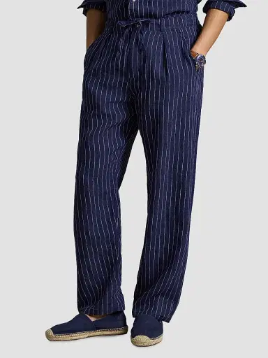 Polo Ralph Lauren Men's Lateef Relaxed-Fit Striped Linen Trousers | Thumbnail 4 Polo Ralph Lauren Men's Lateef Relaxed-Fit Striped Linen Trousers | Thumbnail 4