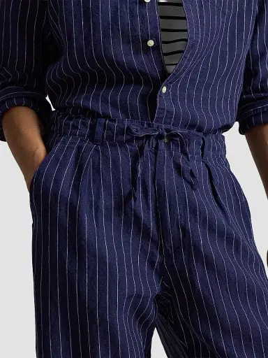 Polo Ralph Lauren Men's Lateef Relaxed-Fit Striped Linen Trousers | Thumbnail 5 Polo Ralph Lauren Men's Lateef Relaxed-Fit Striped Linen Trousers | Thumbnail 5