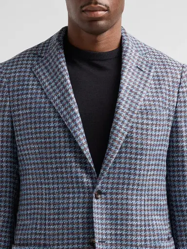Sartorio Napoli Men's Houndstooth Wool-Blend Sport Coat - Blue | Thumbnail 5 Sartorio Napoli Men's Houndstooth Wool-Blend Sport Coat - Blue | Thumbnail 5