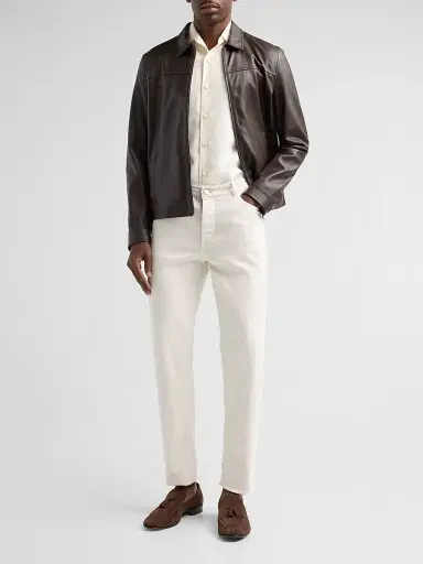 Sartorio Napoli Men's Leather Zip-Front Jacket - Brown | Thumbnail 2 Sartorio Napoli Men's Leather Zip-Front Jacket - Brown | Thumbnail 2