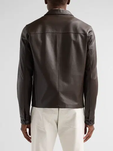 Sartorio Napoli Men's Leather Zip-Front Jacket - Brown | Thumbnail 3 Sartorio Napoli Men's Leather Zip-Front Jacket - Brown | Thumbnail 3