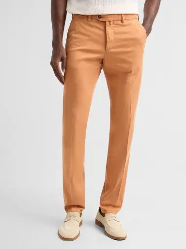 Sartorio Napoli Men's Solid Crease-Front Trousers - Brick | Thumbnail 4 Sartorio Napoli Men's Solid Crease-Front Trousers - Brick | Thumbnail 4