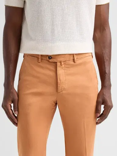 Sartorio Napoli Men's Solid Crease-Front Trousers - Brick | Thumbnail 5 Sartorio Napoli Men's Solid Crease-Front Trousers - Brick | Thumbnail 5