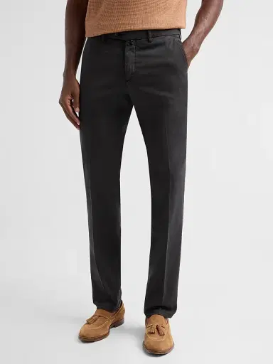 Sartorio Napoli Men's Solid Crease-Front Trousers - Black | Thumbnail 4 Sartorio Napoli Men's Solid Crease-Front Trousers - Black | Thumbnail 4