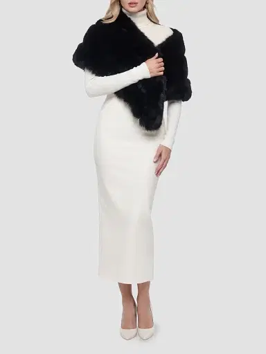 Gorski Women's Reversible Merinillo Lamb Cape - Black | Thumbnail 2 Gorski Women's Reversible Merinillo Lamb Cape - Black | Thumbnail 2