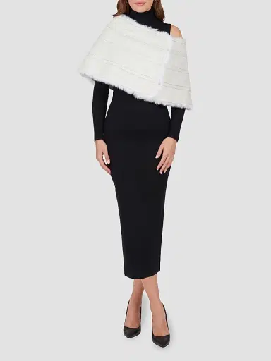 Gorski Women's Reversible Merinillo Lamb Cape - White | Thumbnail 2 Gorski Women's Reversible Merinillo Lamb Cape - White | Thumbnail 2