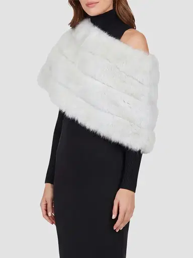 Gorski Women's Reversible Merinillo Lamb Cape - White | Thumbnail 4 Gorski Women's Reversible Merinillo Lamb Cape - White | Thumbnail 4