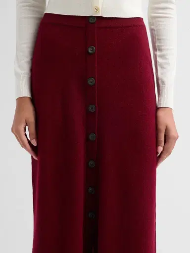 Altuzarra Women's Callahan Cashmere Button-Front Midi Skirt - Grenache - Size XL | Thumbnail 5 Altuzarra Women's Callahan Cashmere Button-Front Midi Skirt - Grenache - Size XL | Thumbnail 5