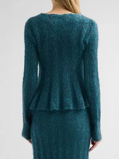 Proenza Schouler Women's Joelle Looped Mohair-Blend Top - Blue Multi - Size XL | Thumbnail 3 Proenza Schouler Women's Joelle Looped Mohair-Blend Top - Blue Multi - Size XL | Thumbnail 3