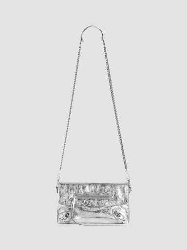 Balenciaga Women's Le City Clutch with Chain - Silver | Thumbnail 5 Balenciaga Women's Le City Clutch with Chain - Silver | Thumbnail 5