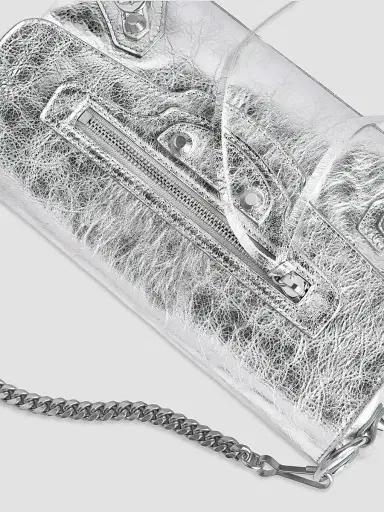 Balenciaga Women's Le City Clutch with Chain - Silver | Thumbnail 7 Balenciaga Women's Le City Clutch with Chain - Silver | Thumbnail 7
