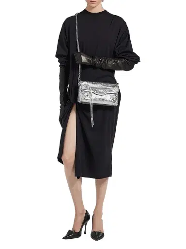 Balenciaga Women's Le City Clutch with Chain - Silver | Thumbnail 1 Balenciaga Women's Le City Clutch with Chain - Silver | Thumbnail 1