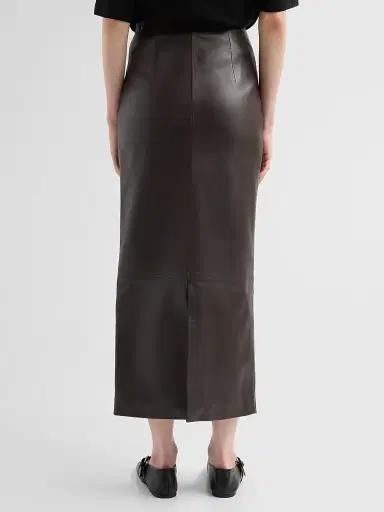 Loulou de Saison Women's Inga Leather Maxi Skirt - Coffee | Thumbnail 3 Loulou de Saison Women's Inga Leather Maxi Skirt - Coffee | Thumbnail 3