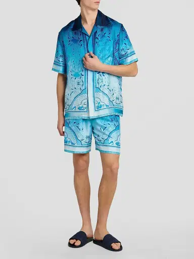 Casablanca Men's Egyptian Rug Silk Shorts | Thumbnail 2 Casablanca Men's Egyptian Rug Silk Shorts | Thumbnail 2