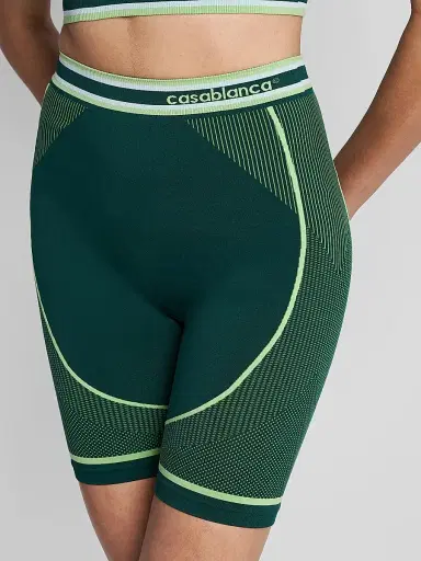 Casablanca Women's Logo-Print Seamless Cycling Shorts - Green | Thumbnail 5 Casablanca Women's Logo-Print Seamless Cycling Shorts - Green | Thumbnail 5