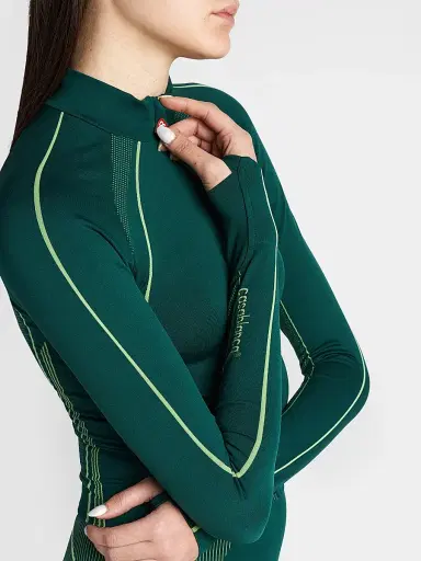 Casablanca Women's Seamless Performance Zip Up Jacket - Green | Thumbnail 4 Casablanca Women's Seamless Performance Zip Up Jacket - Green | Thumbnail 4
